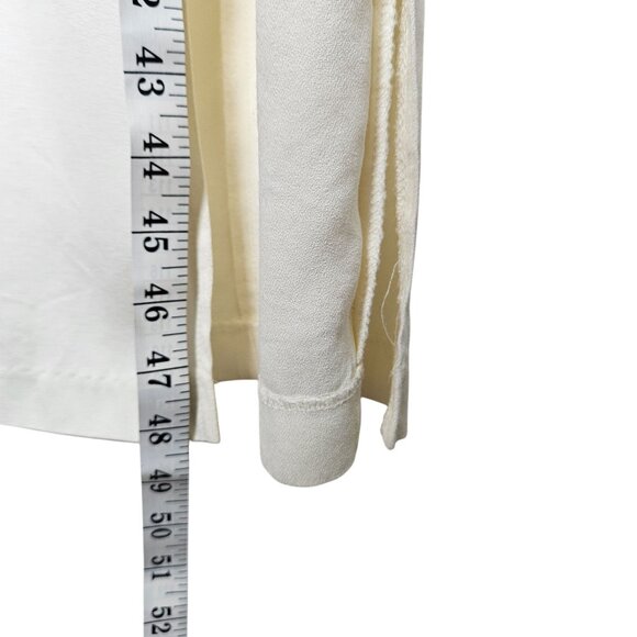 Vintage 90s Y2K Maurices Cream Embroidered Maxi Dress Sheer Floral Slit Size 7-8 - Picture 8 of 10